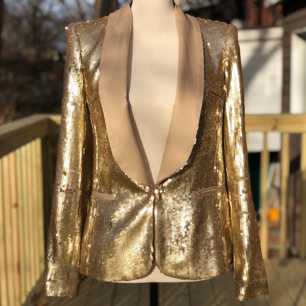 Gold Sequin Blazer